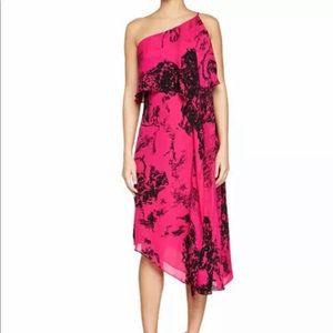 HALSTON HERITAGE XXS One Shoulder Silk Dress NWT